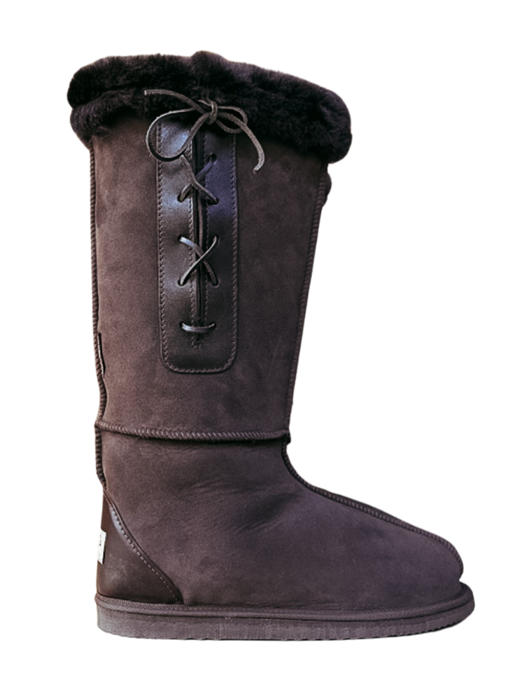 Long Lace Ugg Boot- Chocolate